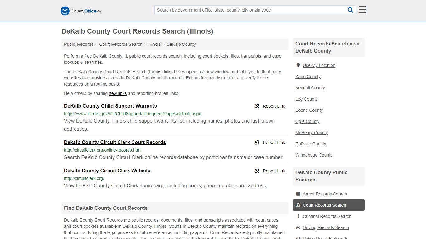 Court Records Search - DeKalb County, IL (Adoptions ...